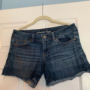 American Eagle Dark Denim Cut Off Shorts